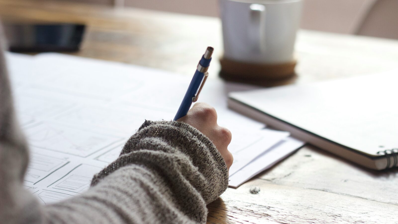 writing at a desk